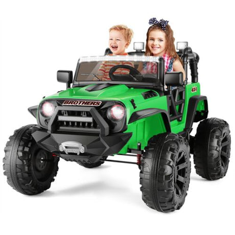 2-Seater Electric Ride On Jeep for Kids with 3 Speeds, MP3 Player, Remote Control, and LED Lights - 24V MAX Power