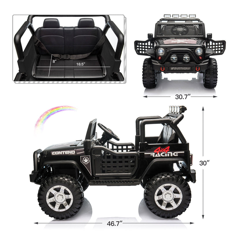 2-Seater Electric Ride-On Jeep for Kids with Remote Control - 12V Toy Truck