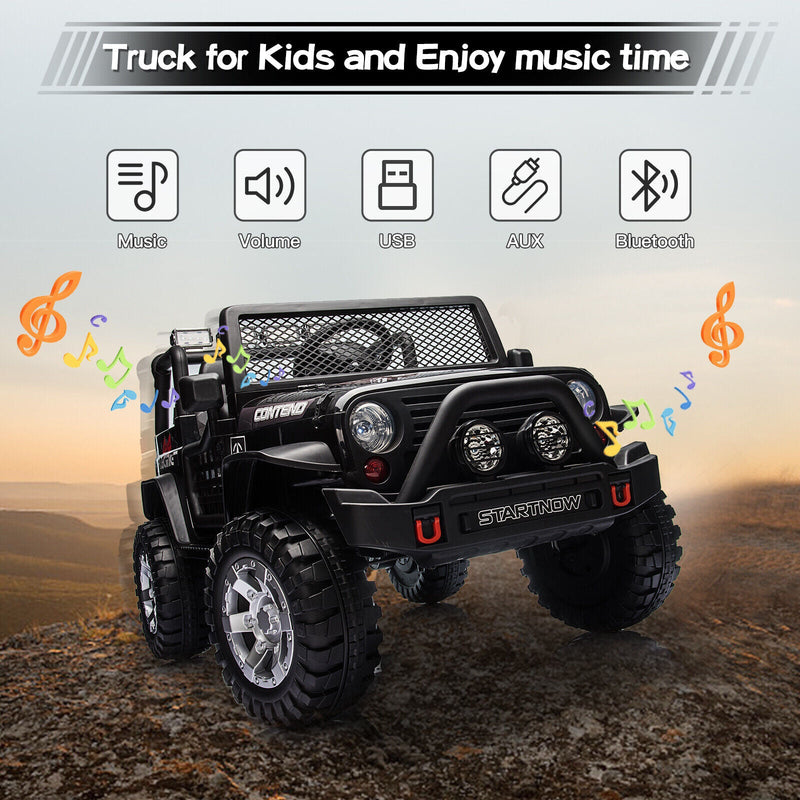 2-Seater Electric Ride On Jeep Toy with USB, Bluetooth, and Remote Control for Kids (12V)