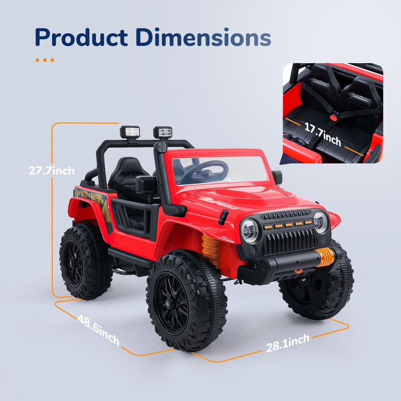 Parent-Child Ride-On Truck with Remote Control, FM Radio, and Bluetooth - 12V