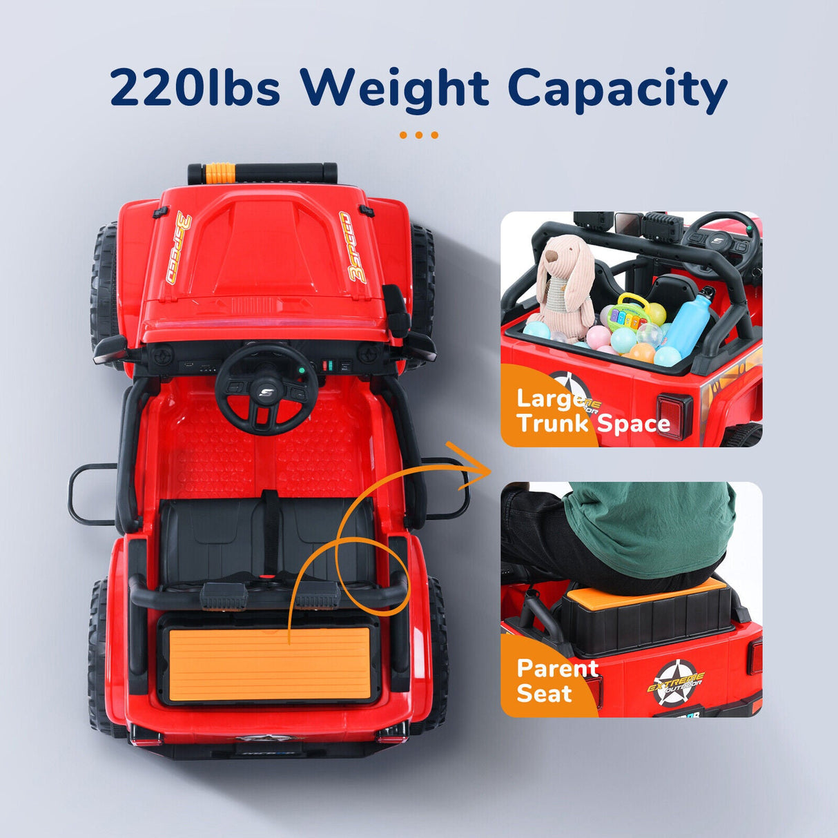 Kid-Powered 2-Seater Ride On Truck with MP3 Player and Remote Control for Parent-Child Fun