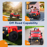 2-Seater 12V Ride-on Truck for Kids with Remote Control, LED Lights, FM Radio, and Bluetooth