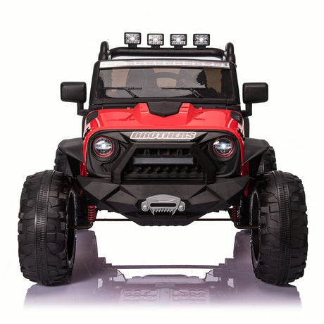 2-Seater 24V Kids Ride-On Truck with Remote Control, LED Lights, and 3-Speed Options