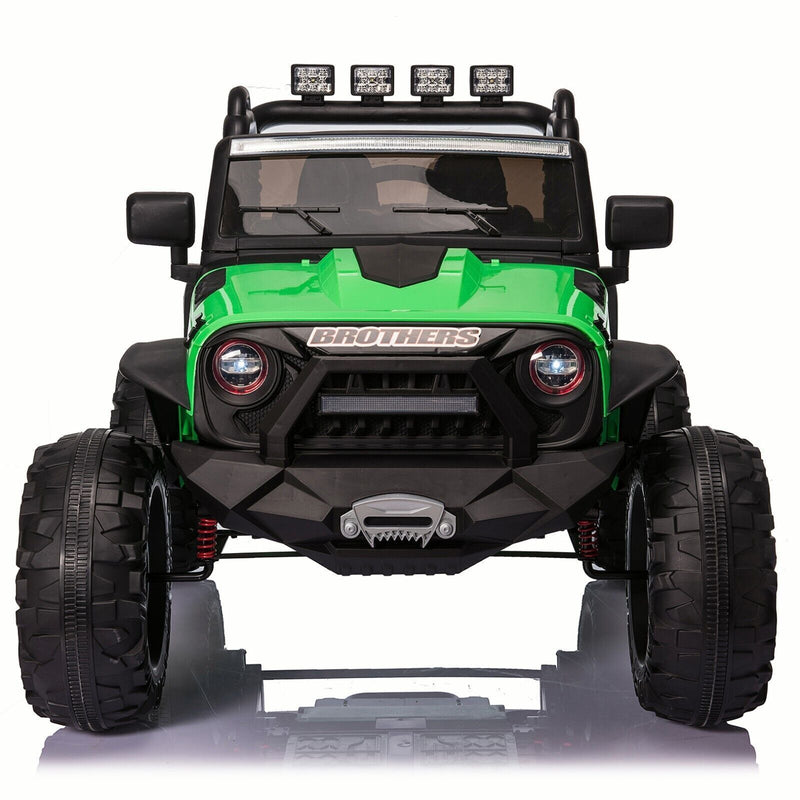 2-Seater 24V Kids Ride-On Truck with Remote Control, LED Lights, and 3-Speed Options
