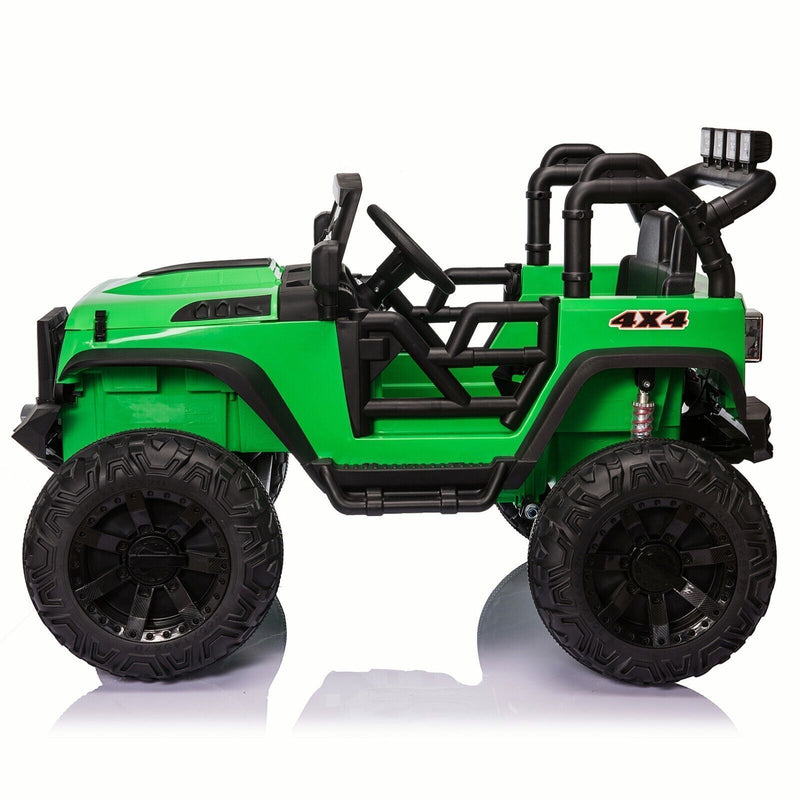 2-Seater 24V Kids Ride-On Truck with Remote Control, LED Lights, and 3-Speed Options