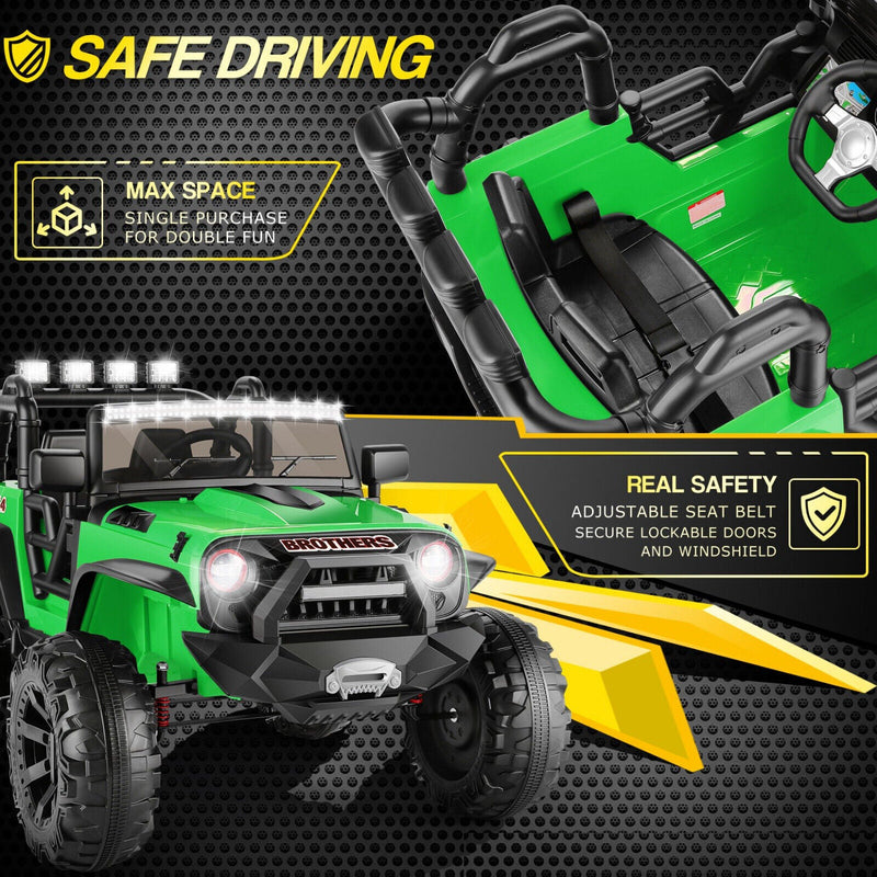 2-Seater 24V Electric Ride-On Truck with Bluetooth and Remote Control - 400W Power for A+ Fun!