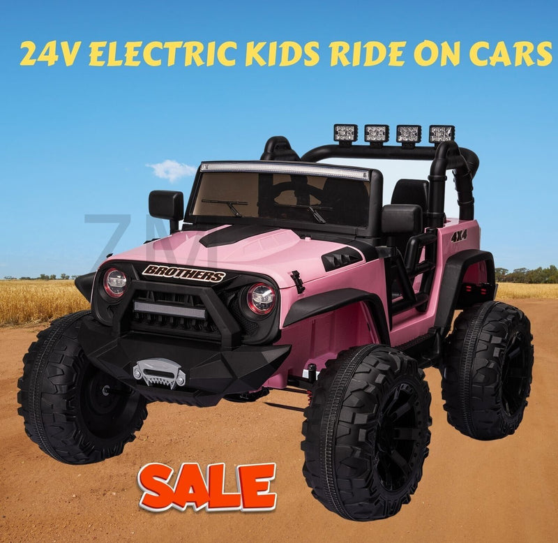 2-Seater Electric Ride-On Truck for Kids with MP3, LED Lights, and Remote Control - 24V