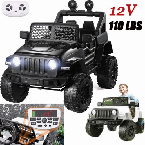 Electric Ride-On Truck for Kids with Remote Control, LED Lights, and MP3 Player - 12V Battery Powered