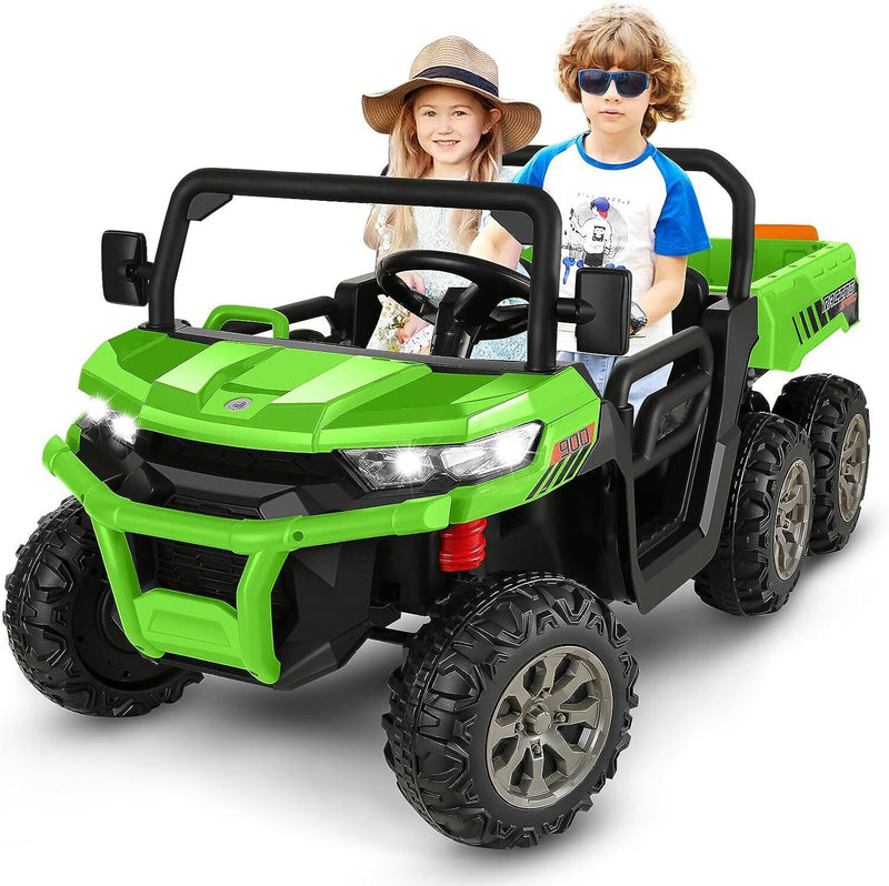 2-Seater Electric Truck Tractor with Dump Bed and Remote Control for Kids (24V)
