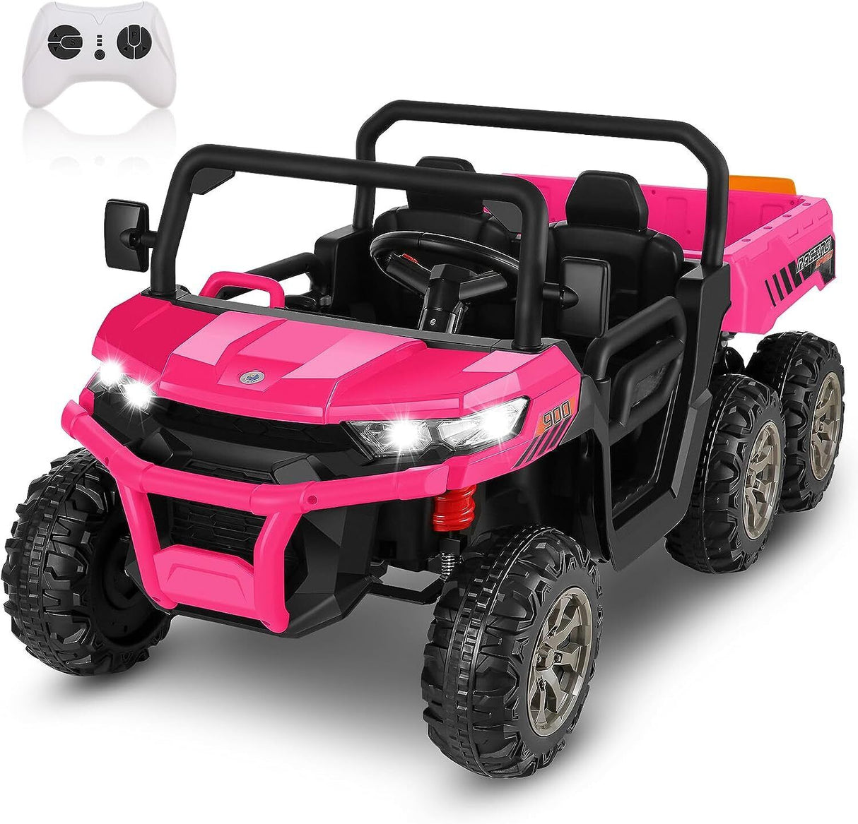 2-Seater Electric Truck Tractor for Kids with Dump Bed and 3 Speeds - 24V
