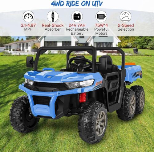 2-Seater Electric Ride-On Truck with Remote Control and Dump Bed - 24V Kids' Vehicle