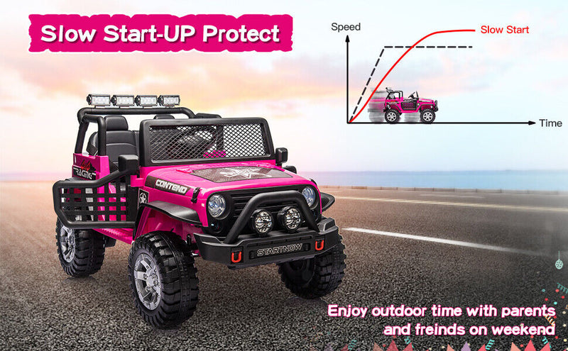 2-Seater Electric Toy Jeep for Kids with Remote Control, USB and Bluetooth Connectivity
