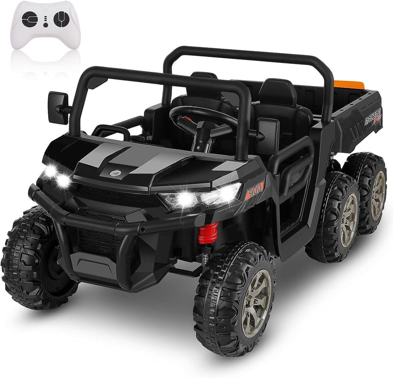 2-Seater Electric Truck Tractor with Dump Bed and Remote Control - 24V