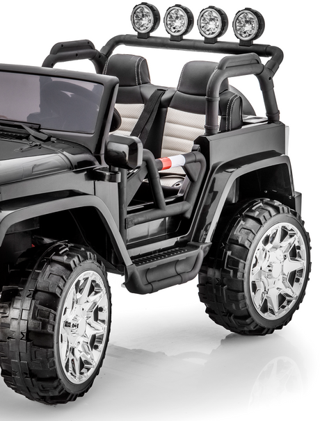 2 Seater 24 Volt 4x4 Electric Ride On Jeep Style Rubber Tires Fully Loaded Truck ATV UTV For Kids W/Magic Cars® Wireless Parental Control MagicCars