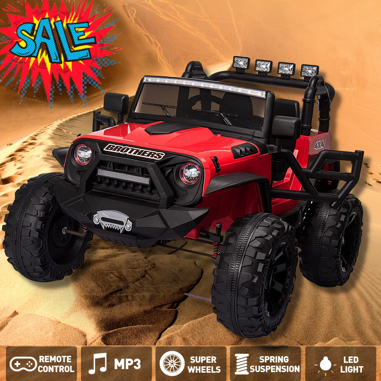 2-Seater Kids Electric Car with Parental Remote Control - 24V Ride On Truck