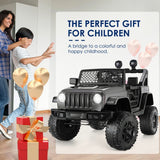 12V Electric Kids Ride On Truck with 3 Speeds, LED Lights, and MP3 Player