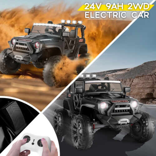 2-Seater Kids Ride on Car Truck with Remote Control, 3 Speeds, and LED Lights - 24V 2x200W