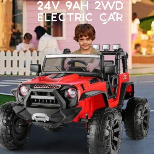 2-Seater Kids Ride on Truck with 3 Speeds, LED Light, and Remote Control - 24V 2x200W