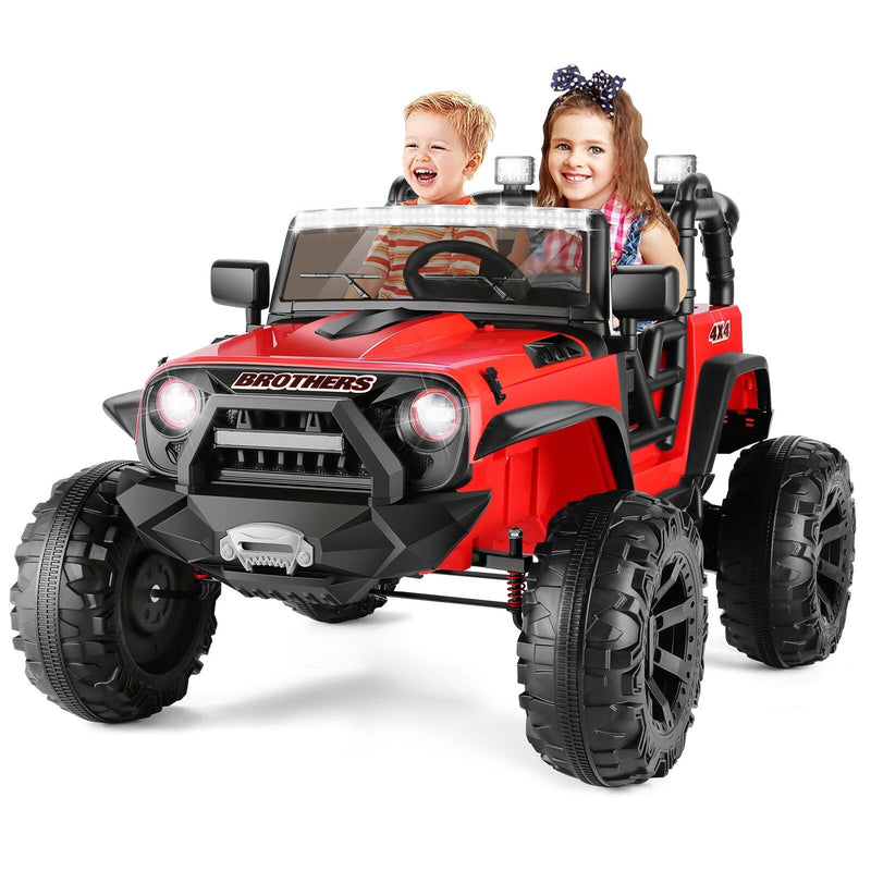 2-Seater Kids Ride on Truck with 3 Speeds, LED Light, and Remote Control - 24V 2x200W