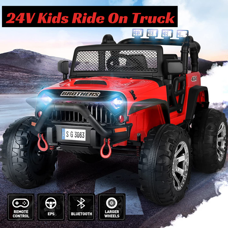 2-Seater Kids Ride On Truck with Parent Remote Control and 200W Motors