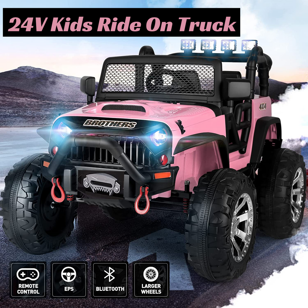 2-Seater Kids Ride On Truck with Parent Remote Control and 200W Motors