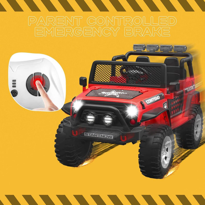 2-Seater Kids Ride-On Truck with Remote Control, LED Lights, Music, and Double Doors
