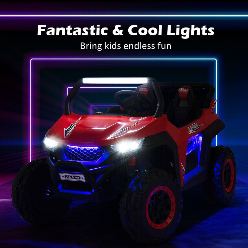 2-Seater Kids Ride On UTV with Suspension, Lights & Music - 12V RC Electric Vehicle