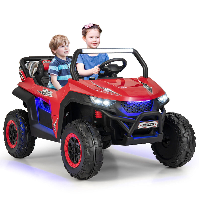2-Seater Kids Ride On UTV with Suspension, Lights & Music - 12V RC Electric Vehicle