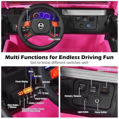 2-Seater Toddler Ride-On Truck with Remote Control and Lights - 12V Driving Toy Car