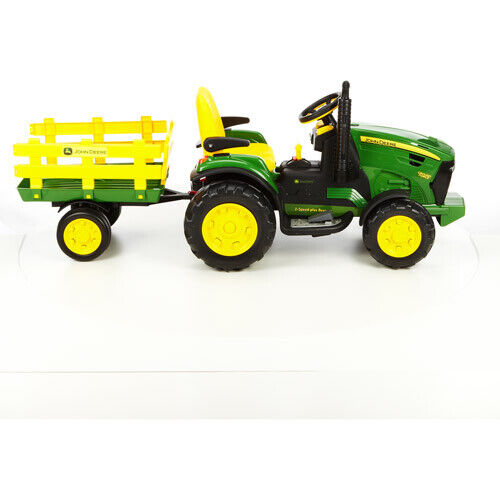 2-Speed Kids Tractor Ride-On Toy Car with FM Radio for Outdoor Play in the Lawn or Backyard