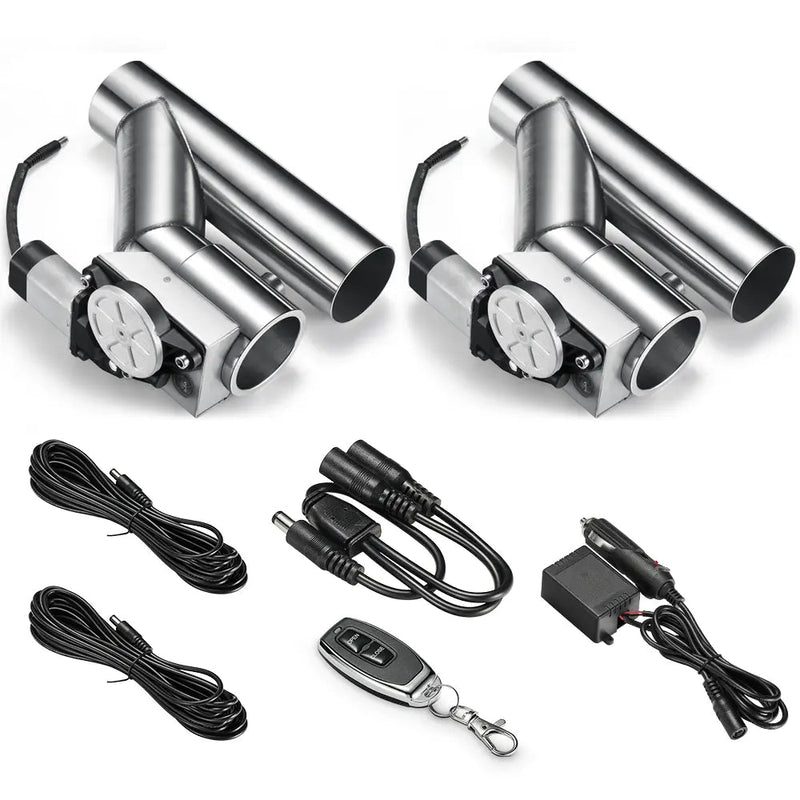 2.0 Inch Dual Electric Exhaust Cutout Remote Kit with One Controller | FLASHARK Flashark