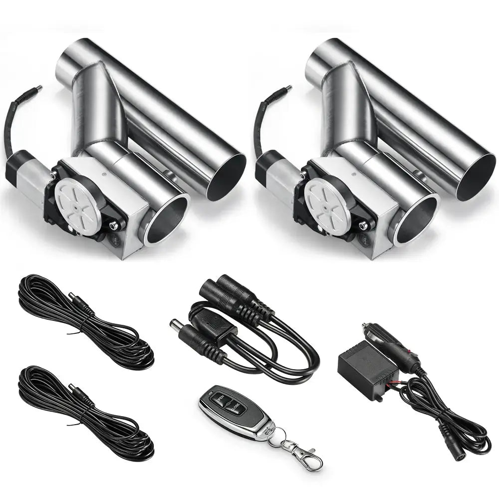 2.0 Inch Dual Electric Exhaust Cutout Remote Kit with One Controller | FLASHARK