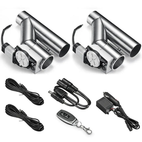2.0 Inch Dual Electric Exhaust Cutout Remote Kit with One Controller | FLASHARK