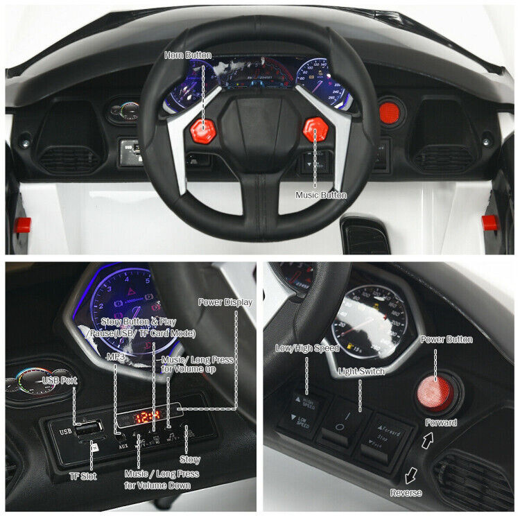 2.4G RC Electric Vehicle with Lights - 12V Power for Endless Fun!