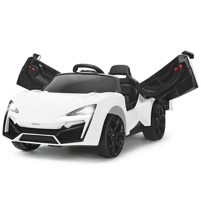 2.4G RC Electric Vehicle with Lights in White - 12V Color Option