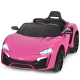 Electric Pink Ride-On Car for Kids with Remote Control, Lights, Music, and Openable Doors