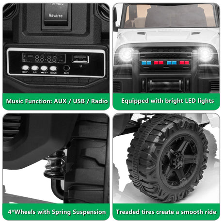 2.4G Remote Control Electric Dual Drive Kids Ride-On Truck Jeep Toy