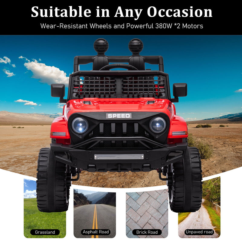 2.4G Remote Control Electric Ride-On Truck for Kids with Parental Control - 12V7A