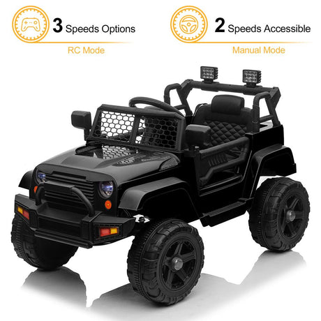 2.4G Remote Control Kids Ride On Car Truck with Light and Music - 12V, 2.8 mph Speed