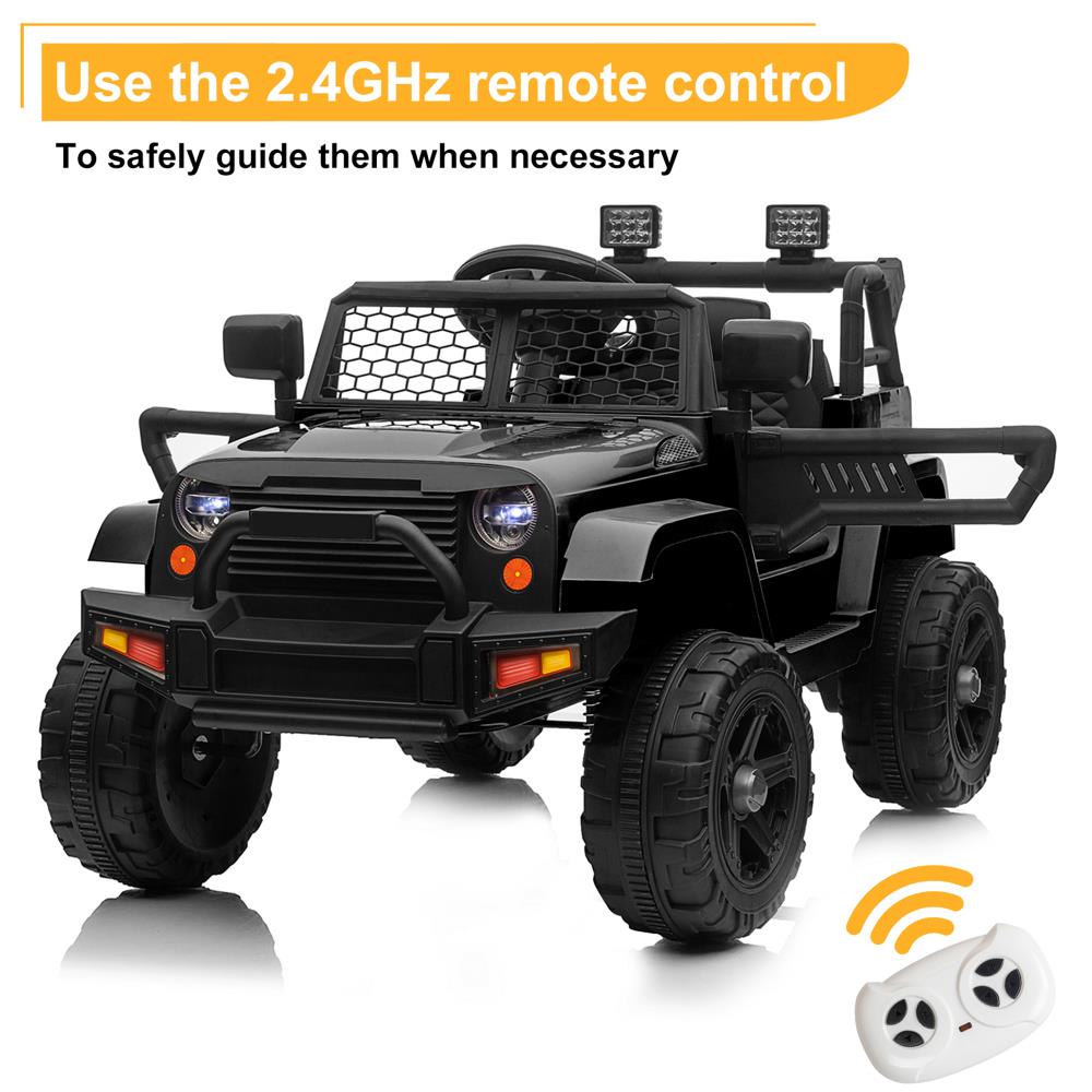 2.4G Remote Control Kids Ride On Car Truck with Light and Music - 12V, 2.8 mph Speed