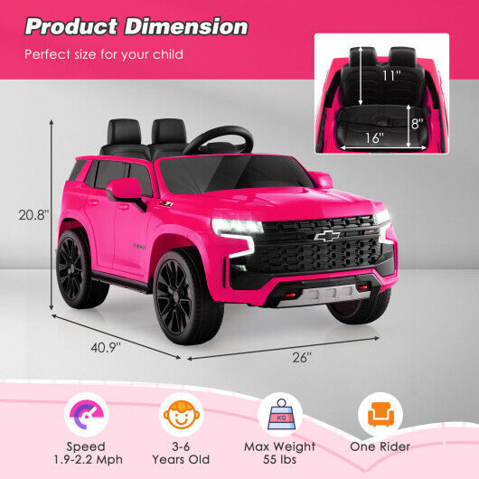 2.4G Remote Control Pink Ride-On Car for Kids - 12V Powered