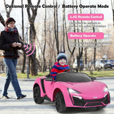 2.4G Remote Control Pink Ride On Car with Openable Lights for Kids - Electric Vehicle