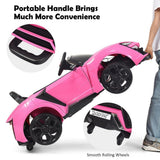 2.4G Remote Control Pink Ride On Car with Openable Lights for Kids - Electric Vehicle