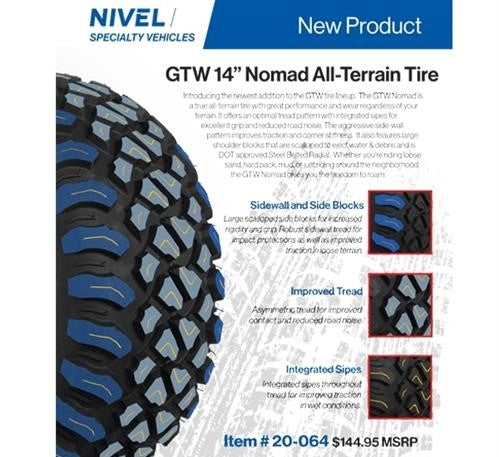 GTW Nomad 23X10-R14 Steel Belted Radial Tire