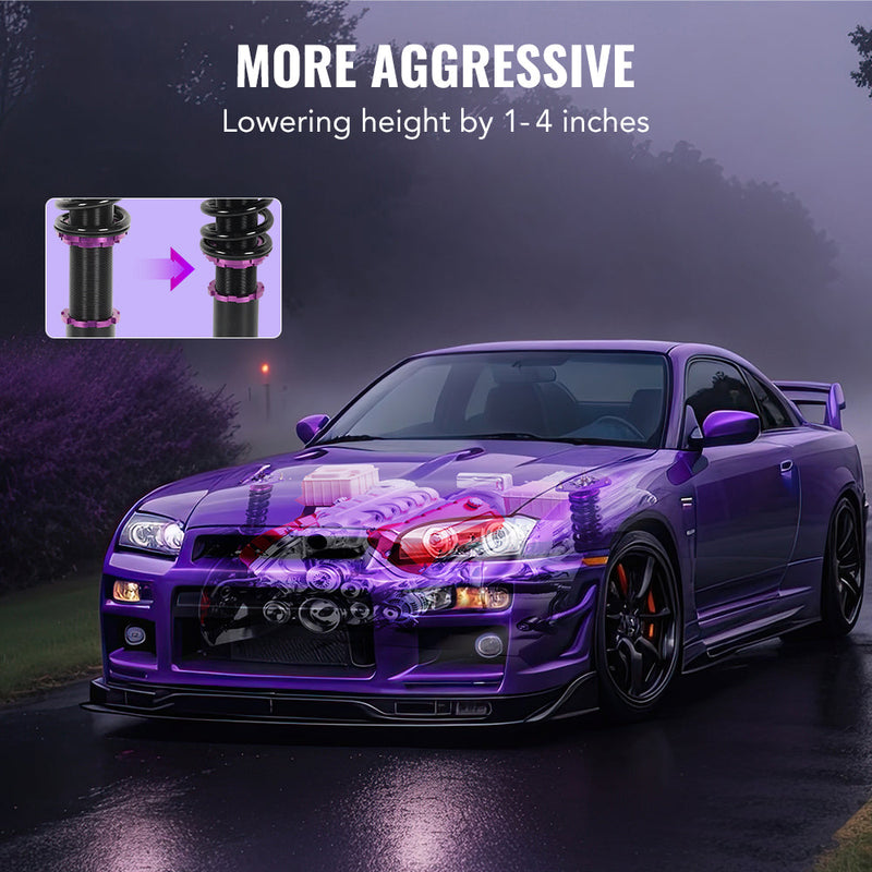 2000-2006 Honda Civic VII Coilovers for EM2 ES ET Saloon – 4PCS Flashark