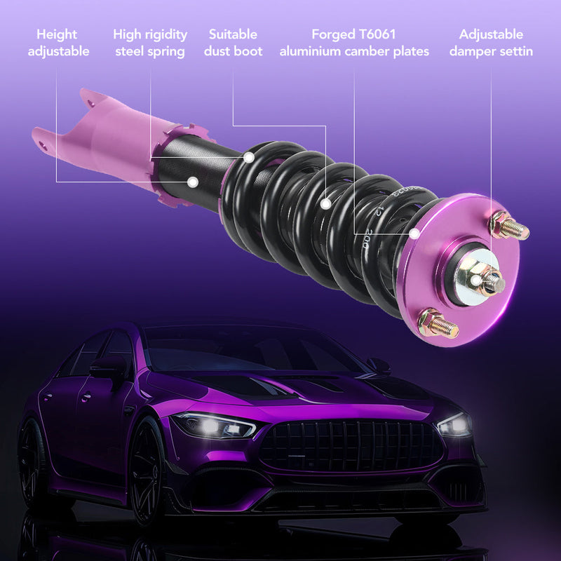 2000-2009 Honda S2000 Base Convertible 2D 2.0 DOHC Coilover Shock Absorbers Struts 4PCS Flashark