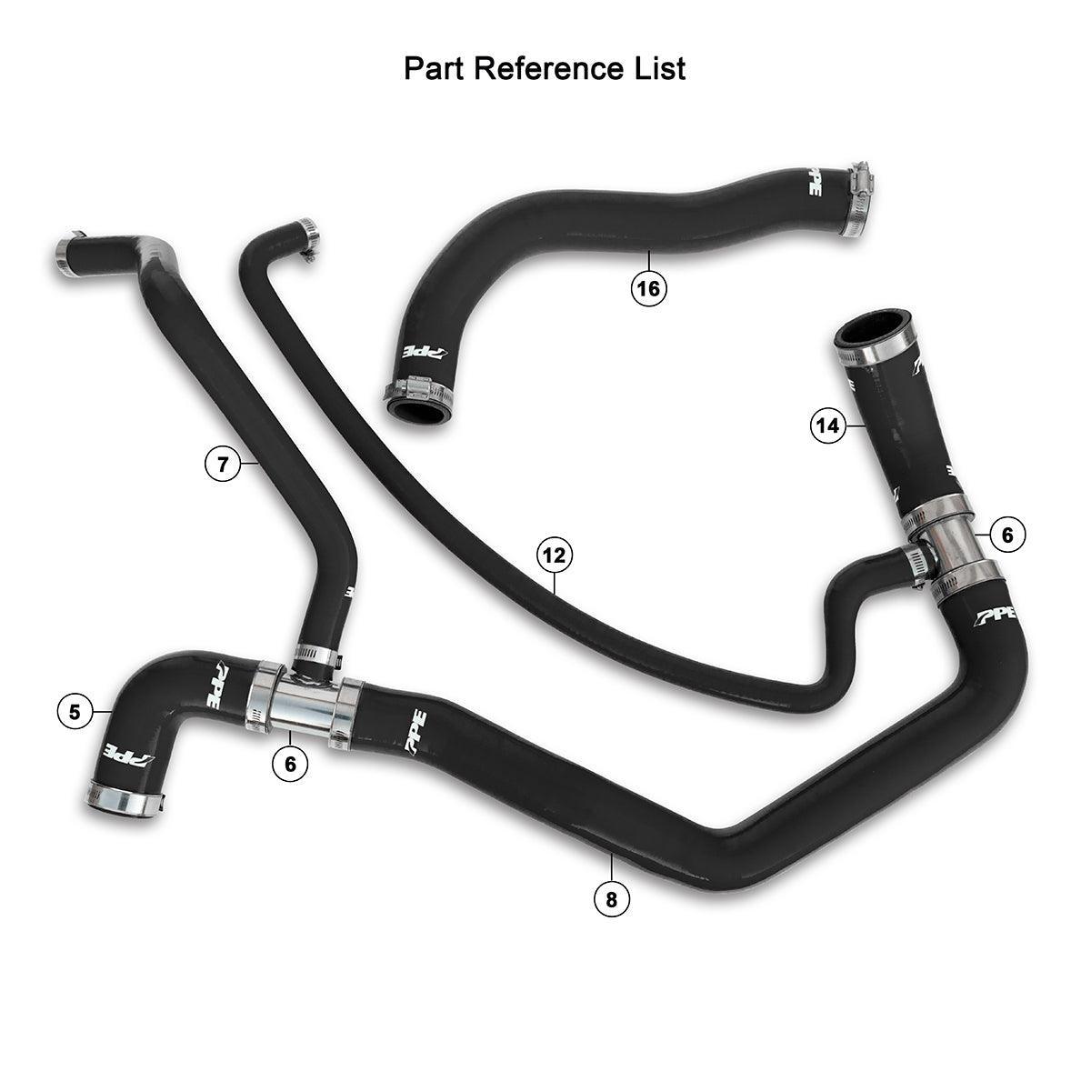 2001-2005 Duramax LB7 PPE Performance Silicone Upper & Lower Coolant Hose Kit (119020100)