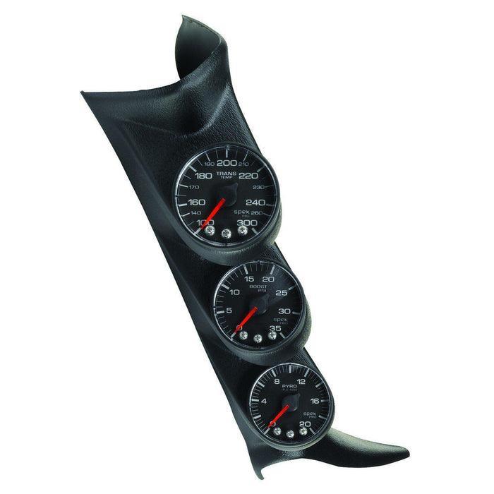 2001-2007 Duramax LB7/LLY/LBZ Spek-Pro Black on Black Pillar Triple Gauge Kit (P73020)