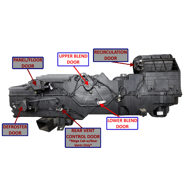 2002-2009 Cummins 5.9L/6.7L 3rd Gen Single Zone Blend Door Set (DT-2DR-Y)