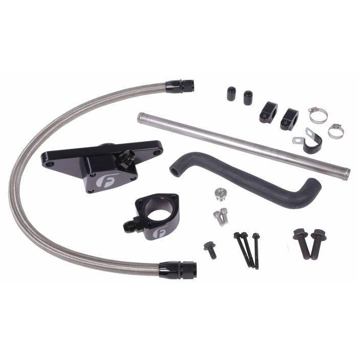 2003-2005 Cummins 5.9L Coolant Bypass Kit Auto Transmission with Stainless Steel Braided Line (FPE-CLNTBYPS-CUMMINS-0305-SS)